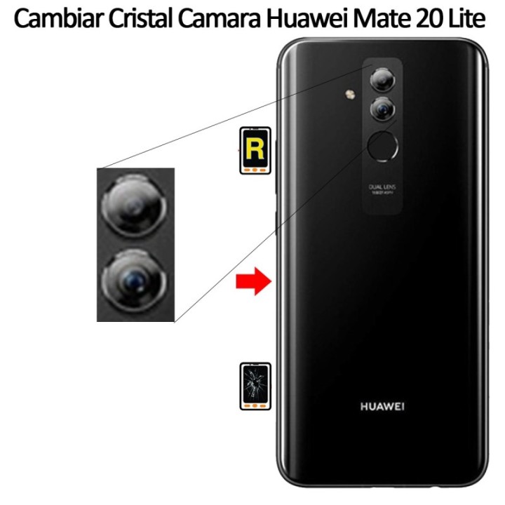 Cambiar Cristal Cámara Trasera Huawei Mate 20 Lite