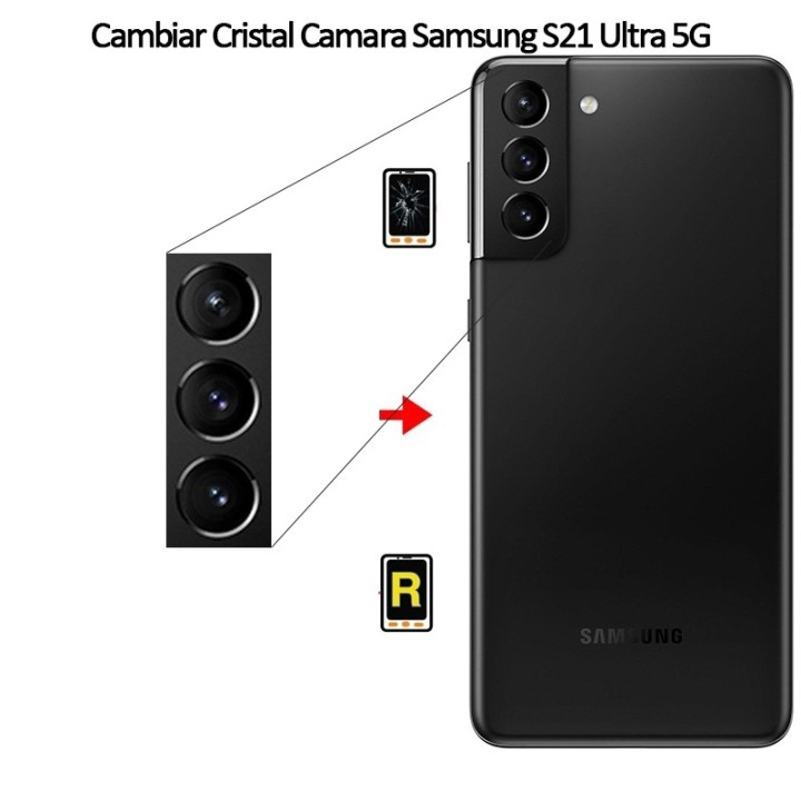 Cambiar Cristal Cámara Trasera Samsung Galaxy S21 Ultra 5G