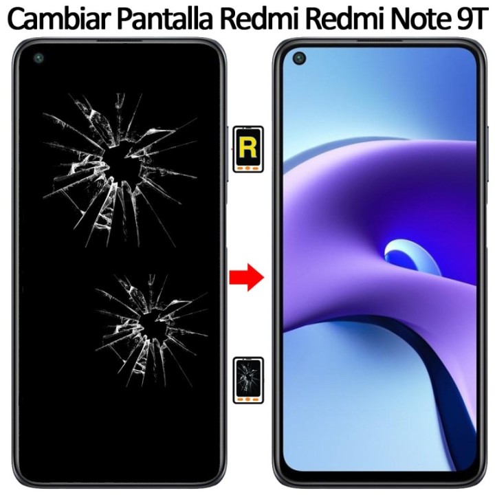 Cambiar Pantalla Xiaomi Redmi Note 9T Original Sin Marco
