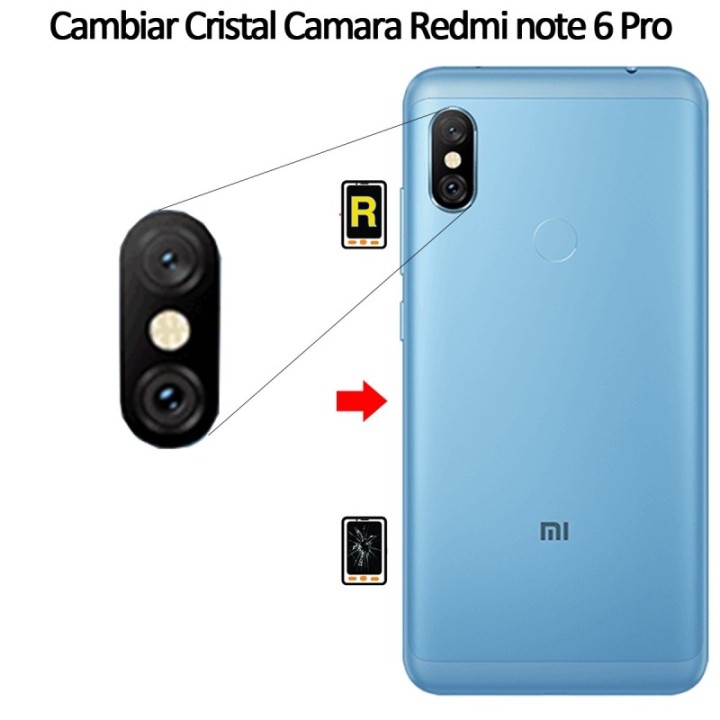 Cambiar Cristal Cámara Trasera Xiaomi Redmi Note 6 Pro