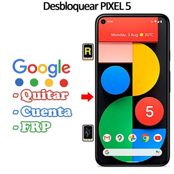 Eliminar Contraseña y Cuenta Google Google Pixel 5