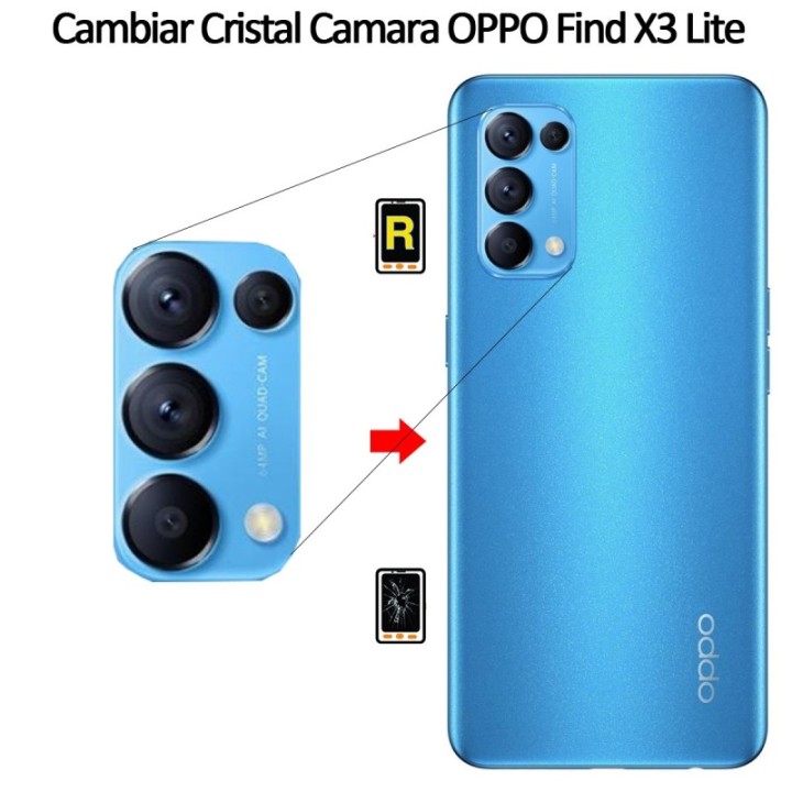Cambiar Cristal Cámara Trasera Oppo Find X3 Lite