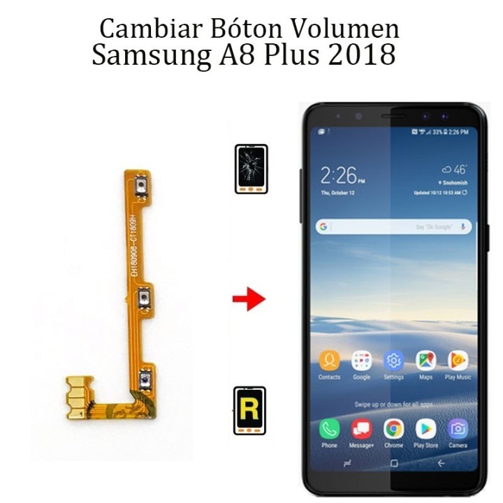 Cambiar Botón De Volumen Samsung Galaxy A8 Plus 2018