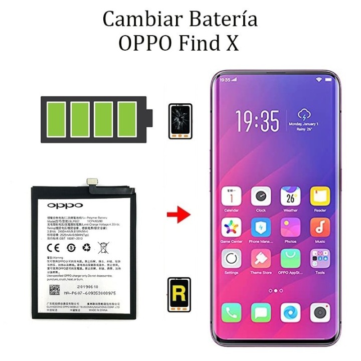 Cambiar Batería OPPO Find X