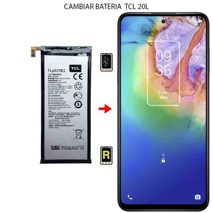 Cambiar Batería TCL 20L