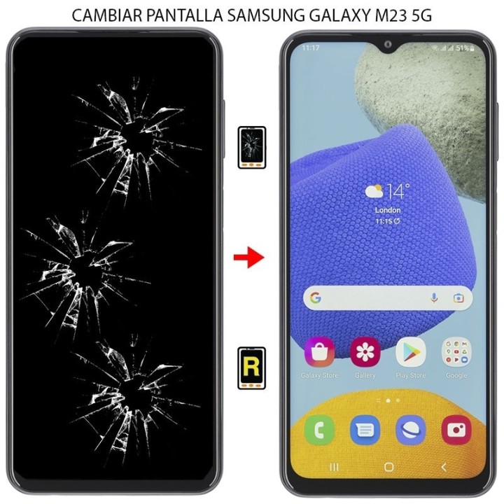 Cambiar Pantalla Samsung Galaxy M23 5G Original Con Marco