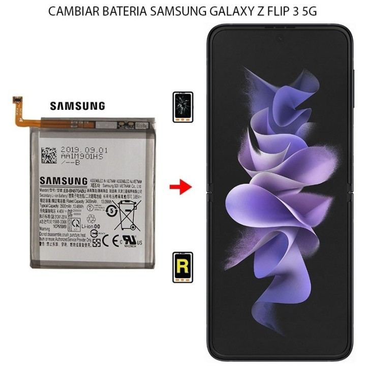 Cambiar Batería Original Principal Samsung Galaxy Z Flip 3 5G