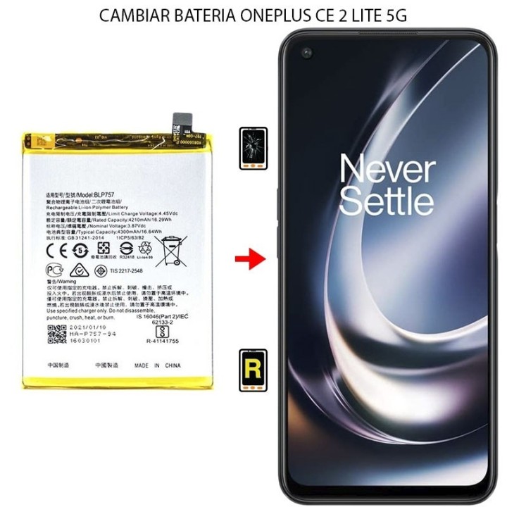 Cambiar Batería Oneplus Nord CE 2 Lite 5G
