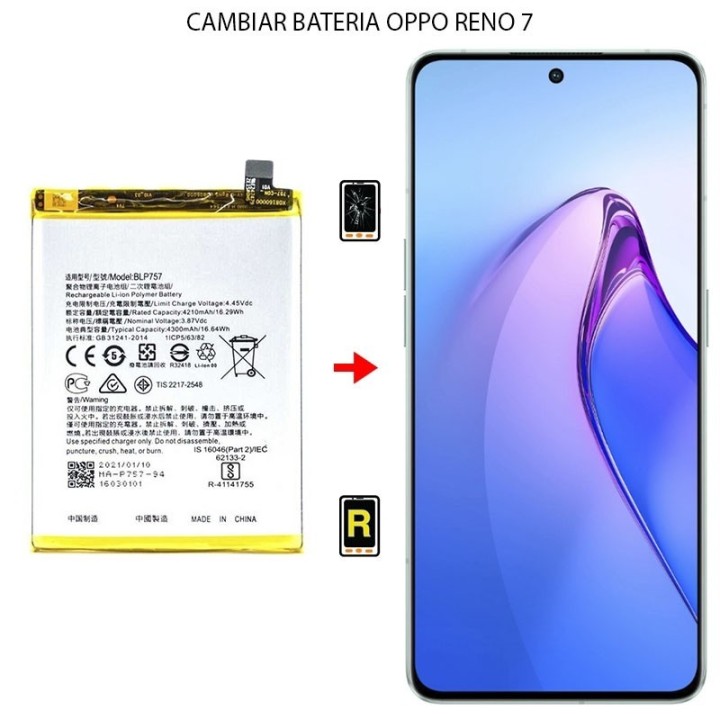 Cambiar Batería Oppo Reno 7 5G