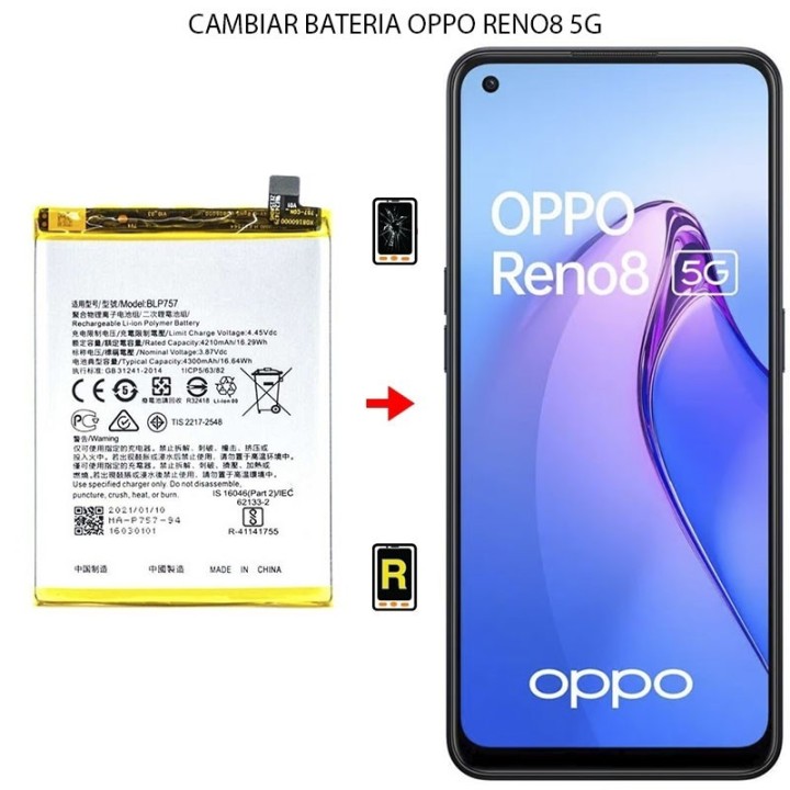 Cambiar Batería Oppo Reno 8 5G