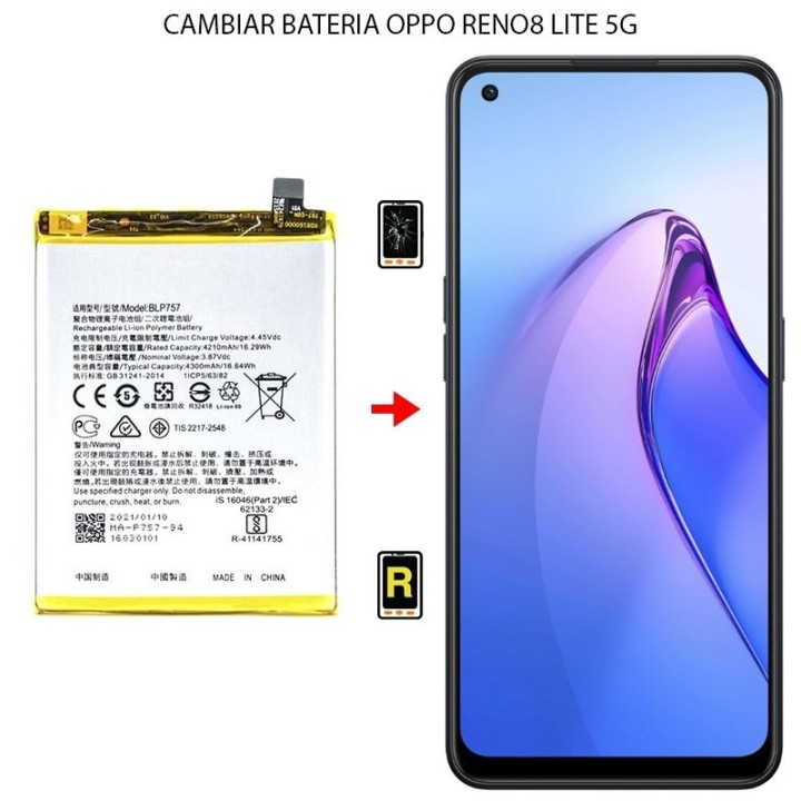 Cambiar Batería Oppo Reno 8 Lite 5G