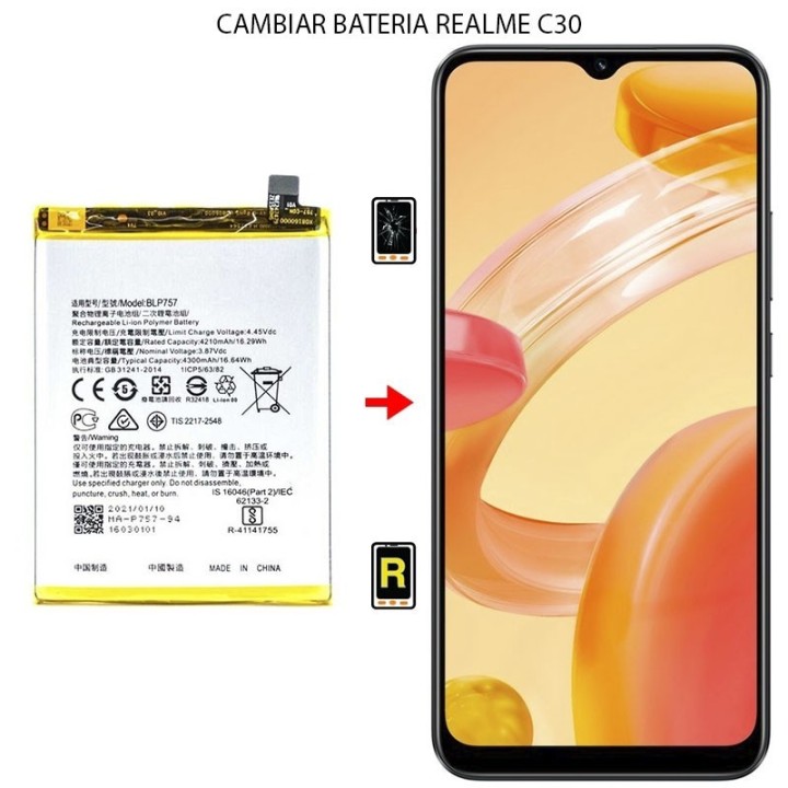 Cambiar Batería Realme C30