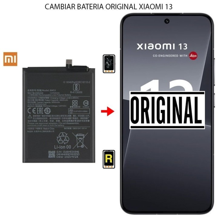 Cambiar Batería Original Xiaomi 13 BP4G