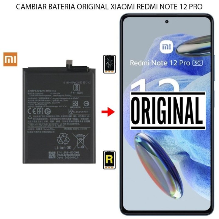 Cambiar Batería Original Xiaomi Redmi Note 12 Pro BP4K