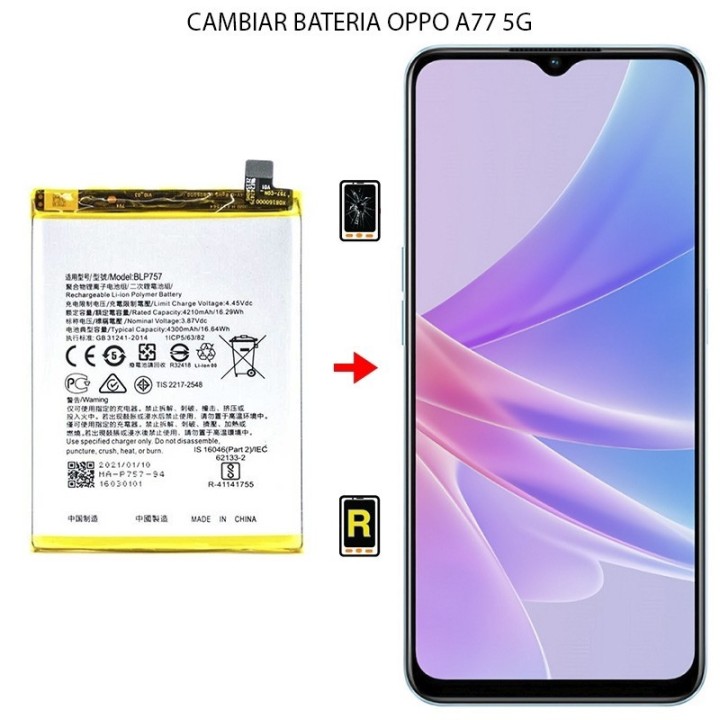 Cambiar Batería Oppo A77 5G