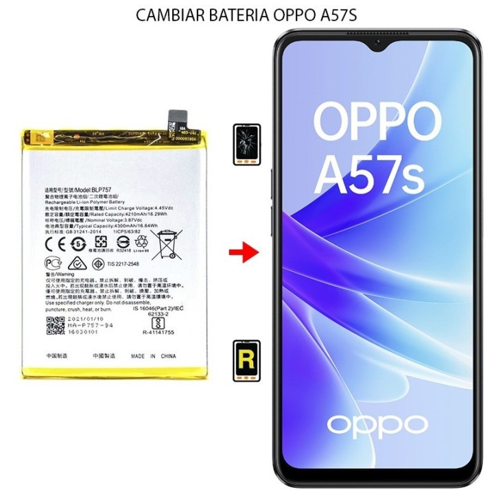 Cambiar Batería Oppo A57s