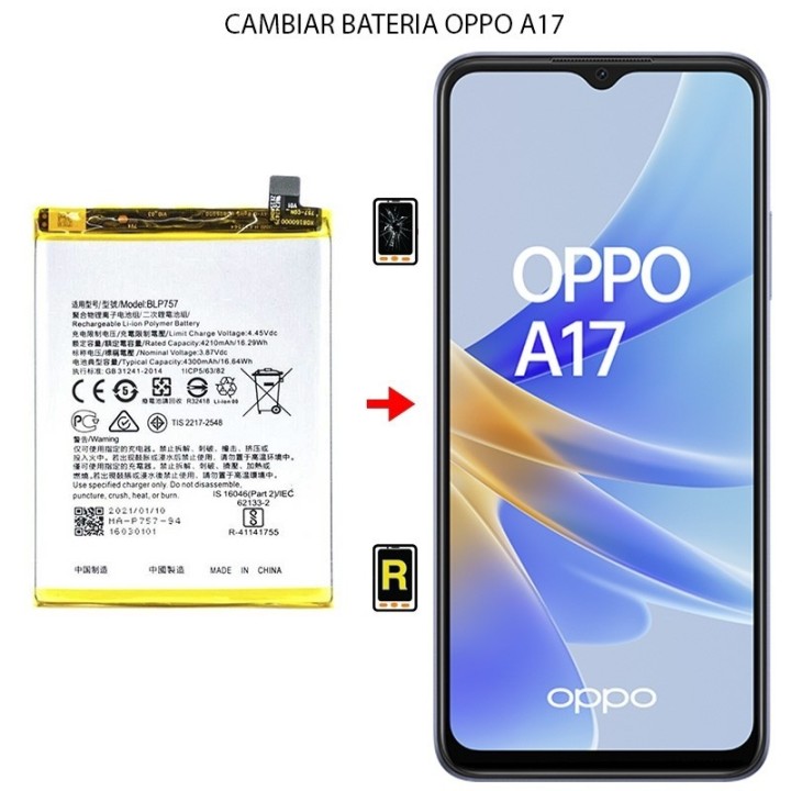 Cambiar Batería Oppo A17