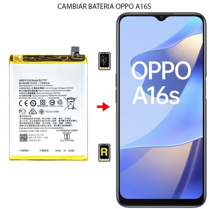 Cambiar Batería Oppo A16s