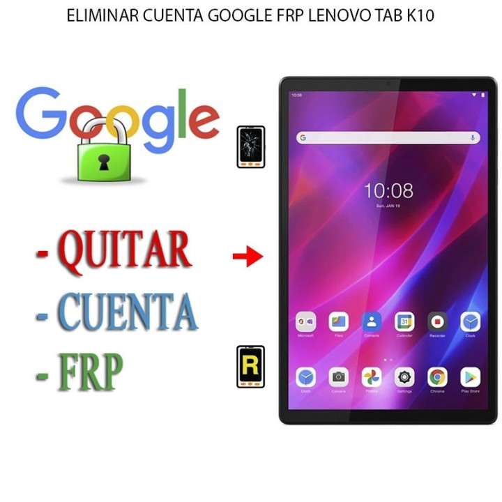 Eliminar Contraseña y Cuenta Google Lenovo Tab K10