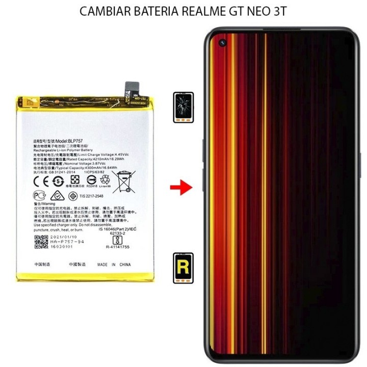 Cambiar Batería Realme GT Neo 3T