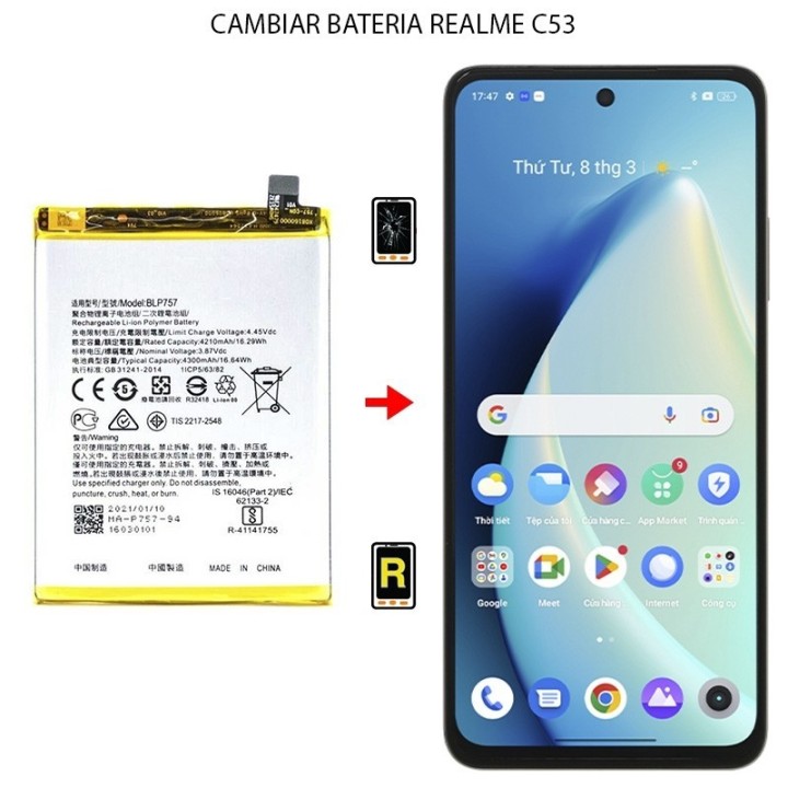 Cambiar Batería Realme C53