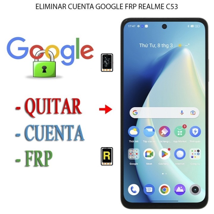 Eliminar Contraseña y Cuenta Google Realme C53