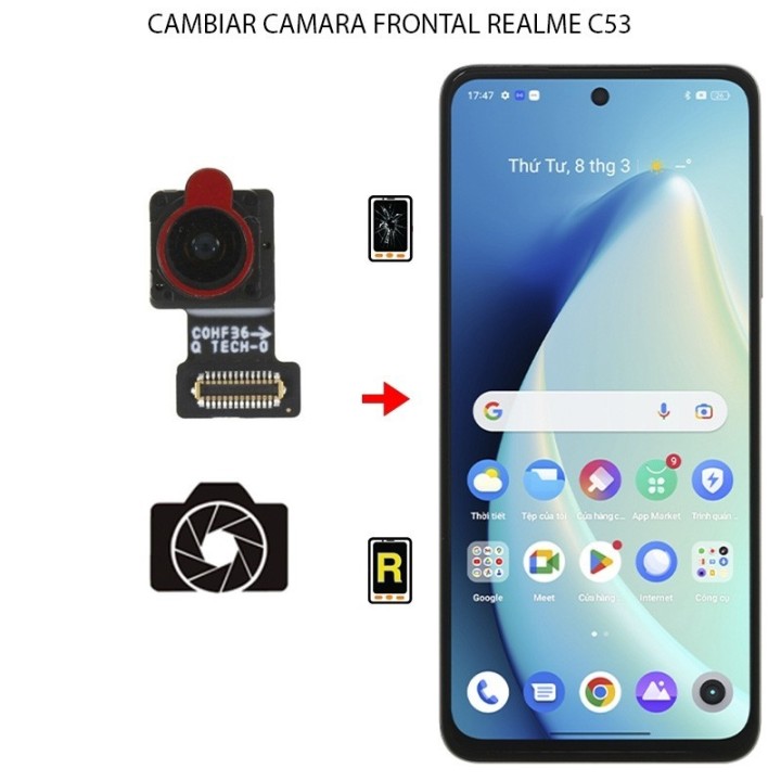 Cambiar Cámara Frontal Realme C53
