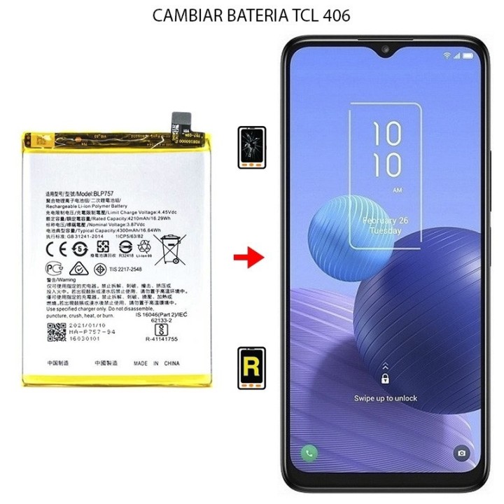 Cambiar Batería TCL 406