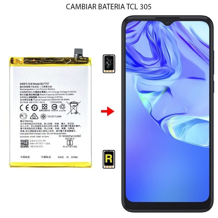 Cambiar Batería TCL 305