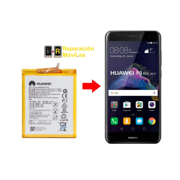 Cambiar batería Huawei P8 Lite 2017 HB366481ECW