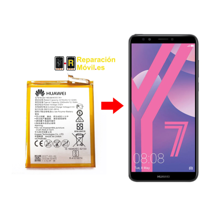 Cambiar Batería Huawei Y7 2018 HB366481ECW