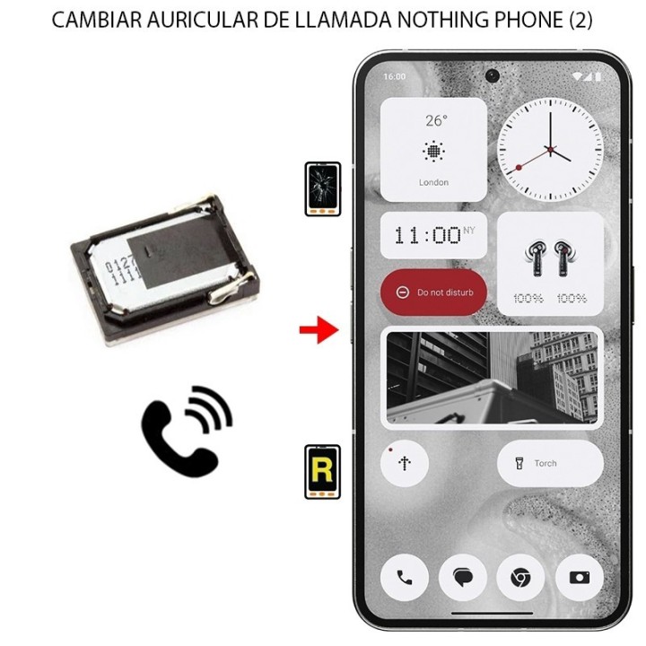Cambiar Auricular de Llamada Nothing Phone (2)
