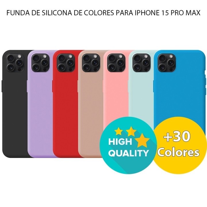 Funda Silicona Colores iPhone 15 Pro Max