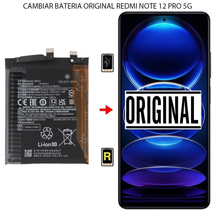 Cambiar Batería Original Xiaomi Redmi Note 12 Pro 5G