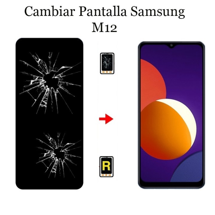 Cambiar Pantalla Samsung Galaxy M12 Original Con Marco