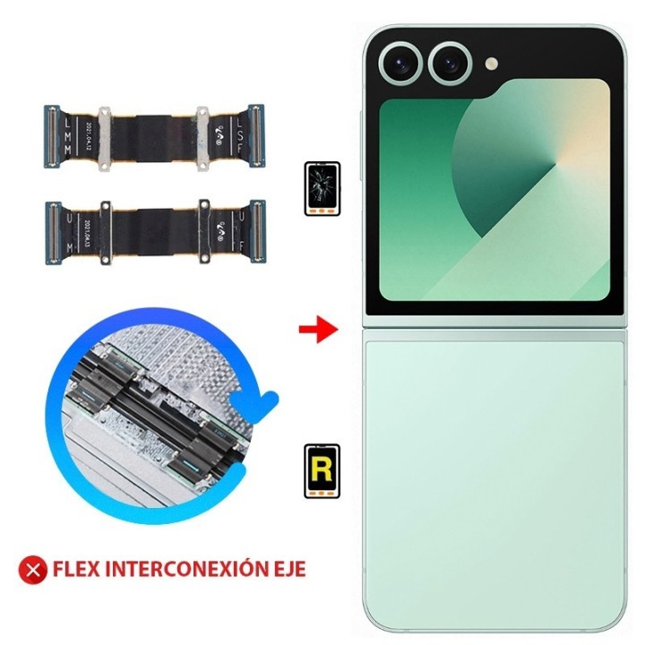 Cambiar Flex Spin Axis Samsung Galaxy Z Flip 6 | ReparacionMovil ®