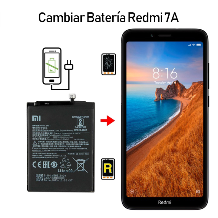 Cambiar Batería Redmi 7A BN49