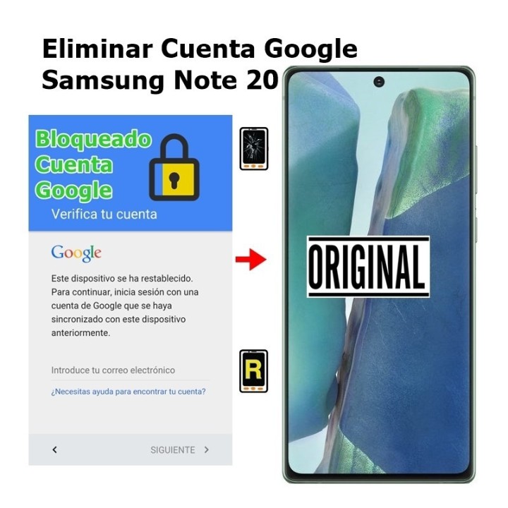 Eliminar Cuenta Google Samsung Note 20