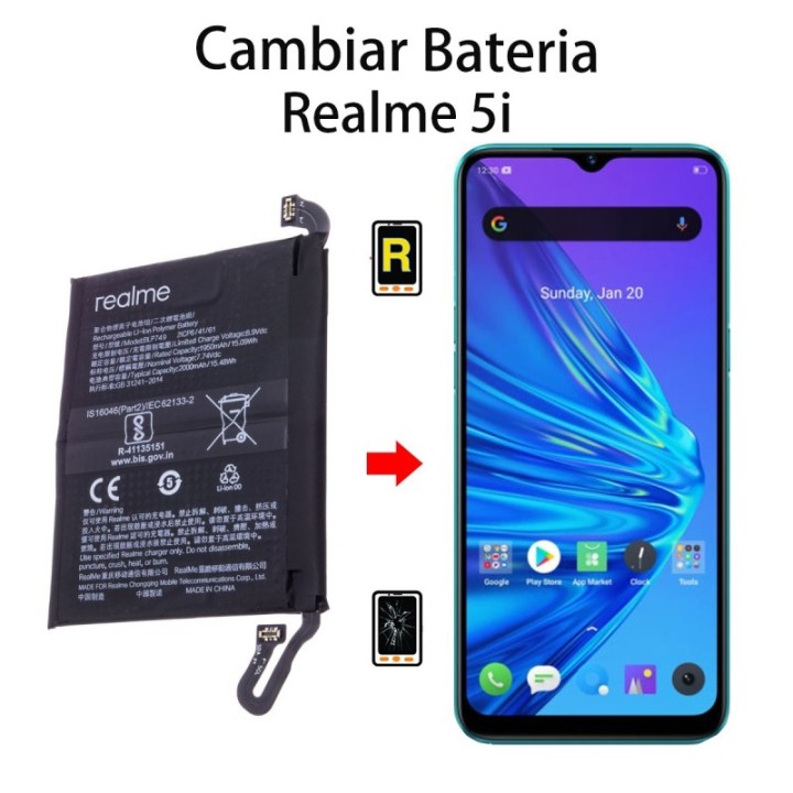 Cambiar Batería Realme 5i
